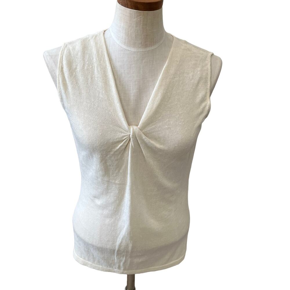 Jones New York Twist front sleeveless top off white M